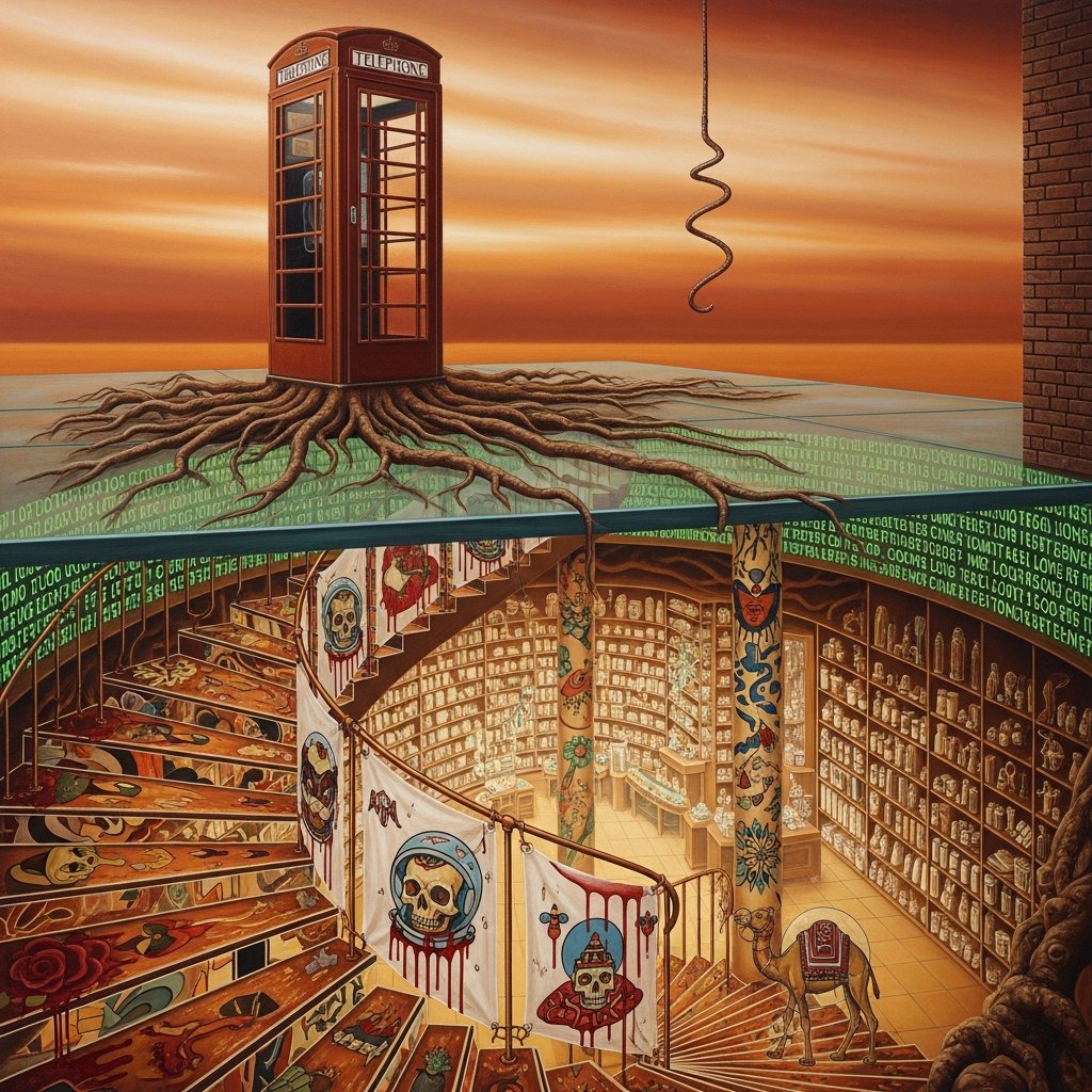 Dream: The rooted phone booth and infinite storefront
